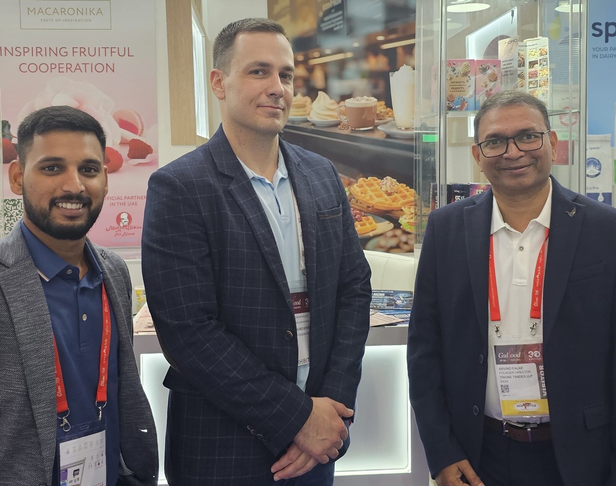 Triune Trades team at international trade meeting with Gulf country importers